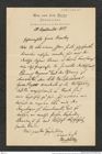 Nachlass Franz Steindachner, Brief von Max von dem Borne an Franz Steindachner (28.09.1877), Inv.Nr. 564.01, Seite 1
